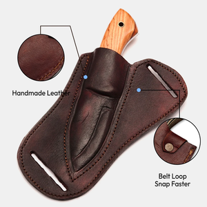 Cuchillo de Hoja Fija Hecho a Mano con Mango de Madera, Acero Inoxidable, Punta de Gota, para Camping y Actividades al Aire Libre, 4 Pulgadas, Diseño Ergonómico - Product Image 4