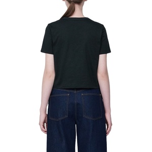 Camisetas de Algodón Orgánico al por Mayor, Tejidas, Casuales, Talla Grande, con Logotipo Frontal, Súper Suaves, para Adultos, Verano, Mujeres y Hombres - Product Image 3