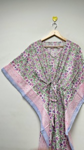 Camisón Kaftán para Mujer con Estampado Floral, Elegante, Holgado, Ropa de Dormir, Vestido de Noche, Cómodo, Largo - Product Image 4