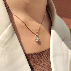 Colgante y Dijes de Diamante Ovalado de 1.00 a 2.00 Quilates con Cuatro Garras en Estilo Solitario Unisex Oro 10K 14K 18K PT950/S925 - Product Image 4