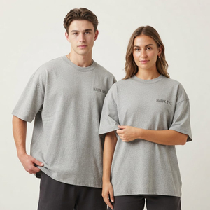 เสื้อยืดโอเวอร์ไซส์ผู้หญิง/ผู้ชาย ขายส่ง เนื้อผ้าเบา คอกลม ผ้าฝ้าย 100% รับผลิตเสื้อผ้าตามแบบ OEM ODM แบรนด์ส่วนตัว - Product Image 1