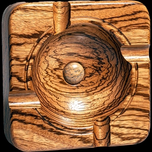 Zebrawood Cigar Ashtray Premium Handcrafted Smokeless Square Aluminum Luxury Smoking Accessory Elegant Tabletop Decor Home - Product Image 3