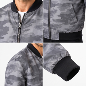 Wholesale Men's Zipper Bomber <b>Jacket</b> <b>Camo</b> Printed Zipper MA-1 <b>Jackets</b> Cotton Polyester Soft Shell Baseball Zip-up Men's - Product Image 4