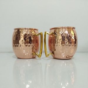 Taza Moscow Mule de cobre martillado de lujo con asa de latón, taza de cóctel hecha a mano para hotel, bar, restaurante, cocina, regalo. - Product Image 1