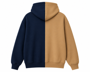 Sweat-shirt à capuche unisexe surdimensionné bicolore personnalisé en molleton de coton épais et écologique pour l'hiver, style streetwear - Product Image 2