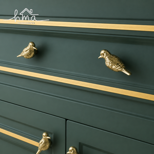 Decorative Brass Sparrow Cabinet Knob <b>Gold</b> Finish Bird <b>Drawer</b> <b>Pull</b> for Dressers Wardrobes and Furniture - Product Image 1