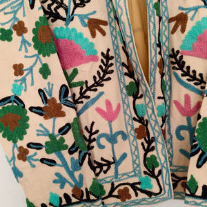 Chaqueta Suzani de Lana Tejida a Mano, Transpirable, Estilo Bohemio, Cuello Redondo, Manga Larga, Estampado Floral para Mujer, Venta Caliente 2026 - Product Image 5