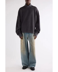 <b>Men's</b> Knitted <b>Turtleneck</b> <b>Sweater</b> Solid Color Full Sleeve Pullover Autumn Wear 100% Cotton Regular Fit - Product Image 5