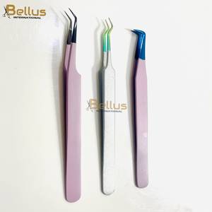 Juego de Pinzas para Pestañas Luxury Bellus International de 3 Piezas, 45/90 Grados, Acero Inoxidable, Punta Suave, Agarre Preciso y Duradero, Marca Privada - Product Image 3