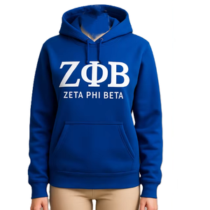 Sudaderas con Capucha de Manga Larga con Bolsillo Frontal Tipo Canguro y Letras Impresas de Zeta Phi Beta para Invierno, Venta al Por Mayor - Product Image 1