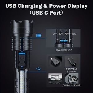 Portable Rechargeable <b>LED</b> <b>Flashlight</b> for Outdoor Walking Durable and Eco-Friendly Product - Product Image 5