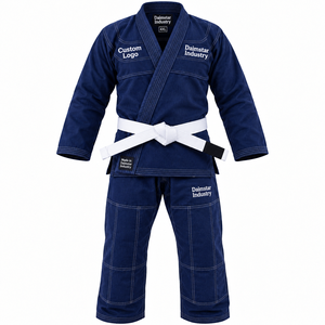 Kimono de Jiu-Jitsu Brasileño Azul de la Marca Daimstar Industry, Uniforme de Artes Marciales con Logotipo Personalizado y Cinturón Blanco - Product Image 1