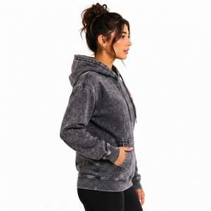 Sudaderas con Capucha de Algodón Premium con Lavado Ácido para Mujer, Marca Privada, Colección con Servicio OEM, Fabricación al por Mayor en Tallas OEM - Product Image 2