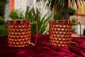 100% <b>Copper</b> Handmade Hammered <b>Copper</b> Moscow Mule Mugs: Solid <b>Copper</b> <b>Cups</b>, Brass Handles - Product Image 2