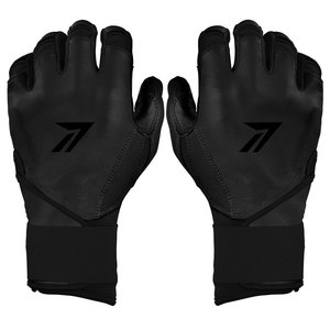 Guantes de Bateo de Béisbol de Alta Calidad en Dos Colores para Hombre y Jóvenes, Palma de Cuero Genuino Color Caramelo, Transpirables, Dorso Azul Marino, Correa Ajustable - Product Image 6