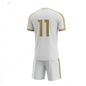 Ensemble de maillots de football personnalisés sublimés pour hommes, blanc et or, numéro 11, manches courtes, uniformes respirants, taille adulte - Product Image 2