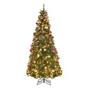 7.5ft Automatic PVC Christmas Tree 600 Warm <b>Lights</b> & 8 Modes 1200 Green <b>Branches</b> 600 <b>Lights</b> 8 Modes 1200 Green <b>Branches</b> Green - Product Image 1