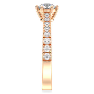 Anillos de Compromiso REYES Personalizados con Diamante de Corte Redondo Certificado por IGI de 0.68 Quilates, Oro Rosa Sólido de 14K, Joyería Fina para Boda a los Mejores Precios - Product Image 5