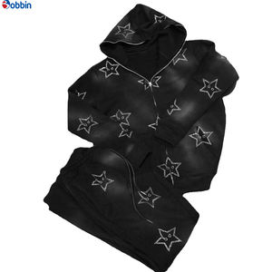 Conjunto de Sudadera con Capucha y Pantalones Deportivos de Moda Urbana para Hombre, Trajes Deportivos Personalizados con Diamantes, Pantalones Deportivos y Sudaderas con Pedrería - Product Image 2