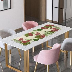 Camino de Mesa Moderno con Estampado de Plantas, Poliéster Lavable, Decoración para el Hogar - Product Image 1