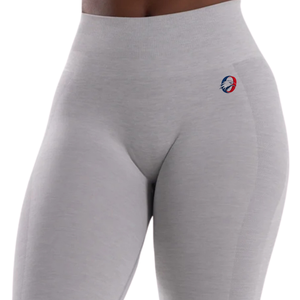 Leggings Deportivos de Cintura Alta Color Gris Claro para Mujer, Compresión Sin Costuras, para Gimnasio, Fitness, Yoga, Entrenamiento, Running, Resistentes a Sentadillas, Elásticos - Product Image 4
