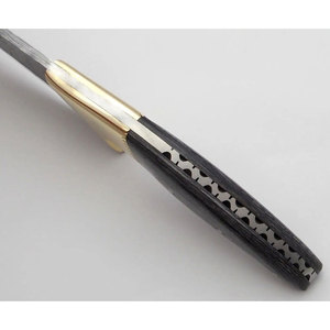 Cuchillo de chef de acero de Damasco con mango de madera y protector de latón - Product Image 2