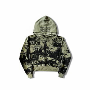 Wholesale Pattern Print Oversized Cropped drop shoulder Heavyweight <b>pullover</b> <b>mens</b> hoodie 100%Cotton Fleece 450 gsm - Product Image 6