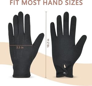 Premium Black Cotton Formal <b>Gloves</b> with Snap Cuff Ceremony Parade Costume <b>Gloves</b> - Product Image 2