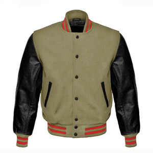 Blouson universitaire tendance personnalisé, col montant, logo avant, 100 % laine premium, imperméable, design hiver pour un style streetwear élégant, unisexe - Product Image 1