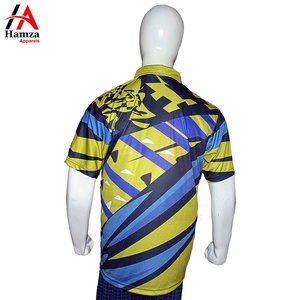 Polo de sublimación de calidad superior 220 GSM manga corta algodón poliéster tela último diseño abstracto camisa para hombres - Product Image 4