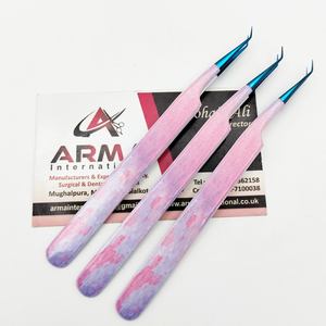 แหนบต่อขนตาปลายสั้น 45 องศา พร้อมโลโก้แบบกำหนดเอง พิมพ์ลายหินอ่อน จับถนัดมือ แข็งแรง ทนทาน - Product Image 2