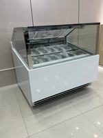 CE 2026 Hasgen 304SS 12pan Vente directe usine Armoire à glaces italienne -20°C ° Vitrine Réfrigérée Congélateur pour Gelato
