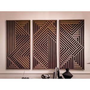 Arte Geométrico Abstracto Hecho a Mano en Madera de Teca para Colgar en la Pared - Venta al por Mayor - Product Image 2