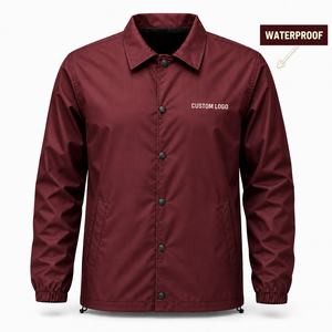 Custom Coach <b>Jacket</b> Waterproof Unisex Windbreaker Embroidered Logo Lightweight Mesh Lining Wholesale Manufacturer - Product Image 4