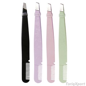 Pince à épiler professionnelle en acier inoxydable avec peigne, logo personnalisé, vente en gros OEM, haute qualité - Product Image 2