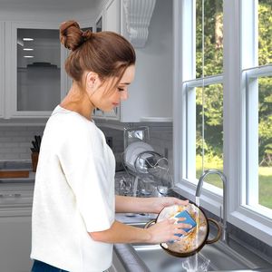 Miracle Microfiber Kitchen Scrub IT (confezione da 6) Spugne per la pulizia delle stoviglie per impieghi gravosi, spugne antigraffio per lavaggio a macchina, tamponi abrasivi - Product Image 2