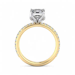 Anillo de Compromiso con Diamante Cultivado en Laboratorio, Corte Cojín, Halo Oculto, Solitario Minimalista, Chapado en Oro de 18k y Rodio, Anillo de Propuesta, IGI - Product Image 5