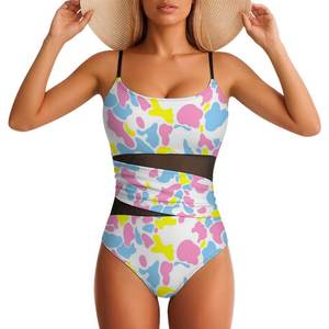 Maillot de bain une pièce pour femme, best-seller de l'été, sans manches, fines bretelles réglables, style léopard paisley pour adulte - Product Image 1