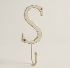 Metal Towel <b>Hook</b> S Alphabet Design Mirror Polished Finish Perfect <b>For</b> Wall Mounted Coat <b>Hanging</b> And Home Decor - Product Image 1