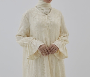 New Luxurious Women Kaftan Abaya Dress Handmade Turkish Floor Length Long Sleeve Soft Breathable Polyester Floral Loose Fit - Product Image 2