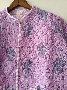 <b>Jacket</b>, Cotton <b>Quilted</b> Handmade Beaurifull Floral <b>Jacket</b> Reversible Strip <b>Quilted</b> Cotton <b>Jacket</b> Party Wear - Product Image 5