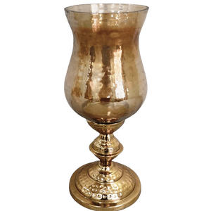 Elegante Portavelas de Vidrio con Acabado Dorado Hecho a Mano para Decoración de Mesa de Boda y Fiestas, Accesorio de Decoración para el Hogar - Product Image 3