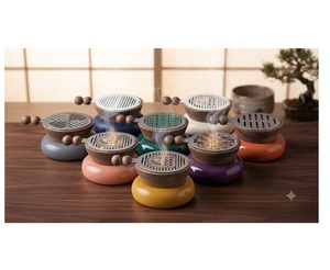 Quemador de Incienso de Madera y Piedra, Difusor de Aromaterapia, Porta Incienso Geométrico Ventilado Hecho a Mano para Decoración del Hogar y Oficina - Product Image 1