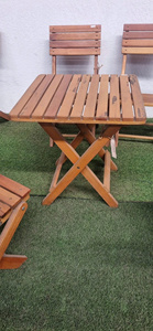Tumbona Moderna de Teca Sólida para Exteriores con Cojín Crema y Respaldo Ajustable, Silla de Patio para Jardín o Villa junto a la Piscina - Product Image 5