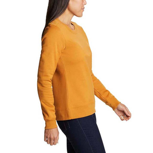 New Design Crew Neck Custom Autumn Gym Fitness Sets Women Plain Cotton Loose Long Sleeve Pullover Crop Top Sweatshirt Women - Product Image 4