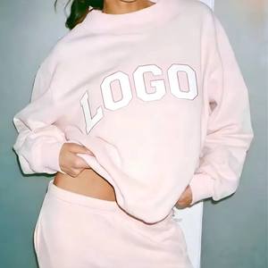Sudadera Oversize de Mujer Gris Oscuro con Logo Estampado, Cuello Redondo, Manga Larga, Estilo Casual Urbano y Deportivo, Venta al por Mayor OEM ODM - Product Image 3
