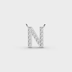 Classic gold diamond N pendant for women fine jewelry for wedding anniversary gift with timeless design and stylish appearance - Product Image 4
