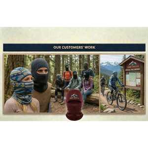 Vêtements de sport d'extérieur légers avec impression numérique personnalisée, masque facial coupe-vent unisexe, 100% polyester, couvre-visage - Product Image 3