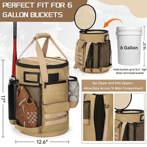 Bolsa de béisbol ligera para atletas con sección para zapatos y soportes laterales para bates, correas de transporte cómodas para jugadores adultos - Product Image 4