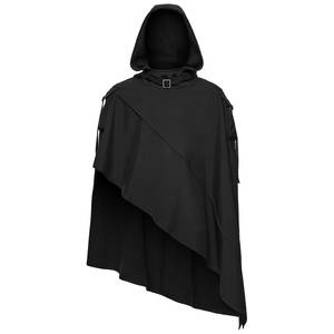 Manteau à Capuche Noir Gothique pour Homme, Style Punk, Coupe Irrégulière, Vente Chaude, OEM ODM, Vente en Gros 2026 - Product Image 4